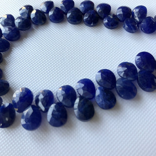 All 9mm Natural Sodalite Faceted Pear Briolette Beads, 9mm Blue Sodalite Calibrated Pear Gemstone Beads, 8 Inch Strand, GDS2275/4