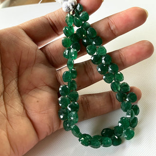All 7mm Natural Green Strawberry Quartz Faceted Heart Briolette Beads, Strawberry Quartz Heart Gemstone Beads, 8 Inch Strand, GDS2275/11