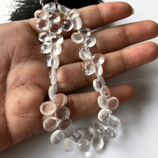 All 9mm Quartz Crystal Faceted Pear Shaped Briolette Beads, Natural Clear Quartz Crystal Gemstone Beads loose, 8 Inch Strand, GDS2275/20