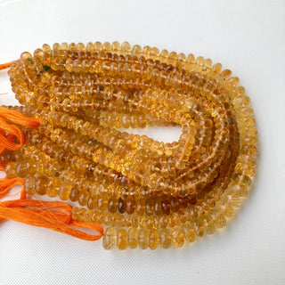 Natural Citrine Rondelle Beads, 5-6mm/7mm/8mm Yellow Faceted Citrine Rondelle Beads Loose For Jewelry Making, 9 Inch Strand, GDS2276/13