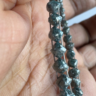 5 Pieces Natural Crystal Blue Double Drilled Earth Mine Octahedron Diamond Beads, 3mm to 5mm Raw Rough Uncut Diamond Crystal, DDS820/1