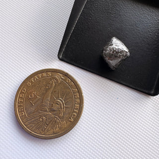 Huge 10.55CTW/13.21mm Natural Black Salt And Pepper Rough Raw Octahedron Diamond Loose Conflict Free Earth Mined Diamond Crystal, DDS817