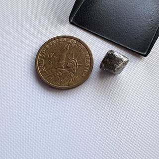 Huge 10.55CTW/13.21mm Natural Black Salt And Pepper Rough Raw Octahedron Diamond Loose Conflict Free Earth Mined Diamond Crystal, DDS817