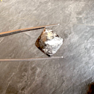 Huge 10.55CTW/13.21mm Natural Black Salt And Pepper Rough Raw Octahedron Diamond Loose Conflict Free Earth Mined Diamond Crystal, DDS817