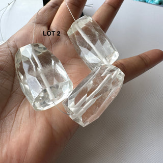 Large Rare Crystal Quartz Faceted Tumble Beads, Natural Rock Quartz Crystal Beads, 33mm/27-30mm Clear Quartz Beads, GDS2281/15