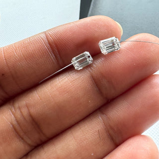 Drilled Lab Grown Emerald Cut Diamond Loose VVS/EF 4mm To 6.5mm Drilled Emerald Cut Diamond For Jewelry Floating