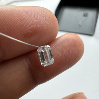 Drilled Lab Grown Emerald Cut Diamond Loose VVS/EF 4mm To 6.5mm Drilled Emerald Cut Diamond For Jewelry Floating