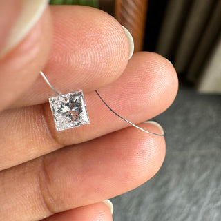 Drilled Lab Grown Princess Cut Diamond Loose VVS/EF 3mm To 5mm Drilled Princess Cut Diamond For Jewelry Floating