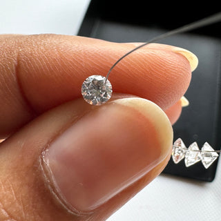 Drilled Lab Grown Round Brilliant Cut Diamond Loose VVS/EF 3mm To 6mm Drilled Round Cut Diamond For Jewelry Floating