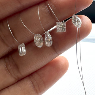 Drilled Lab Grown Princess Cut Diamond Loose VVS/EF 3mm To 5mm Drilled Princess Cut Diamond For Jewelry Floating