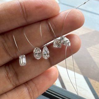 Drilled Lab Grown Princess Cut Diamond Loose VVS/EF 3mm To 5mm Drilled Princess Cut Diamond For Jewelry Floating