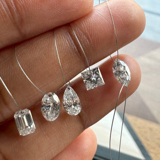Drilled Lab Grown Princess Cut Diamond Loose VVS/EF 3mm To 5mm Drilled Princess Cut Diamond For Jewelry Floating