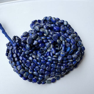 Lapis Lazuli Smooth Tumble Oval Gemstone Beads, 7mm to 12mm Natural Lapis Lazuli Gemstone Beads, Sold As 18 Inch Strand, GDS2283/3