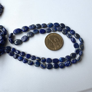 Lapis Lazuli Smooth Tumble Oval Gemstone Beads, 7mm to 12mm Natural Lapis Lazuli Gemstone Beads, Sold As 18 Inch Strand, GDS2283/3