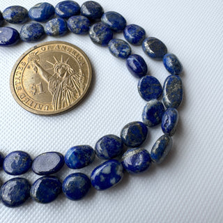 Lapis Lazuli Smooth Tumble Oval Gemstone Beads, 7mm to 12mm Natural Lapis Lazuli Gemstone Beads, Sold As 18 Inch Strand, GDS2283/3