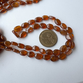 Natural Hessonite Garnet Oval Shaped Smooth Tumble Beads, 7mm to 12mm Hessonite Garnet Gemstone Beads, Sold As 16 Inch Strand, GDS2283/5