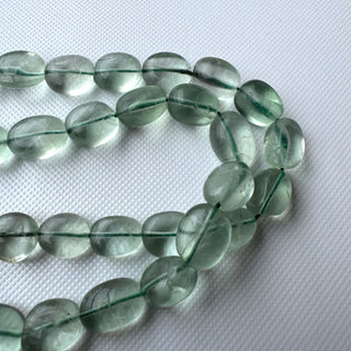 Natural Green Fluorite Oval Shaped Gemstone Beads, 8mm to 13mm Fluorite Oval Tumble Beads, Sold As 18 Inch Strand, GDS2283/7