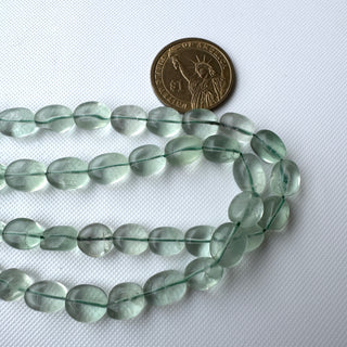 Natural Green Fluorite Oval Shaped Gemstone Beads, 8mm to 13mm Fluorite Oval Tumble Beads, Sold As 18 Inch Strand, GDS2283/7