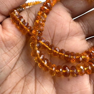 Natural Citrine Faceted Orange Color Rondelle Beads, 5mm/6mm/6-7mm Citrine Gemstone Beads, Sold As 10 Inch Strand, GDS2283/20