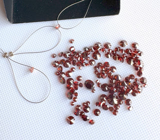 Drilled/Undrilled/14K Gold Loop Red Lab Grown Round Brilliant Cut Lab Made Diamonds Loose & Charms - 1mm To 6mm, LG64