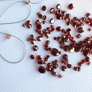 Drilled/Undrilled/14K Gold Loop Red Lab Grown Round Brilliant Cut Lab Made Diamonds Loose & Charms - 1mm To 6mm, LG64