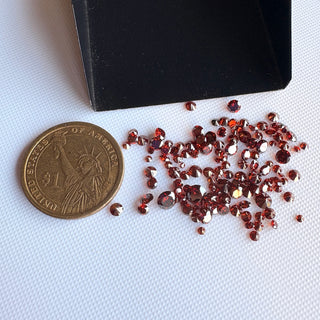 Drilled/Undrilled/14K Gold Loop Red Lab Grown Round Brilliant Cut Lab Made Diamonds Loose & Charms - 1mm To 6mm, LG64