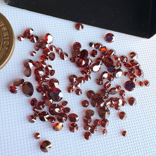 Drilled/Undrilled/14K Gold Loop Red Lab Grown Round Brilliant Cut Lab Made Diamonds Loose & Charms - 1mm To 6mm, LG64