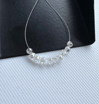 2 Piece 3mm Faceted Lab Grown Loose Diamond Teardrop Briolettes F/VS1 Drilled CVD Diamond Wedding Necklace Women