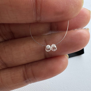 2 Piece 3mm Faceted Lab Grown Loose Diamond Teardrop Briolettes F/VS1 Drilled CVD Diamond Wedding Necklace Women