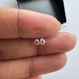 2 Piece 3mm Faceted Lab Grown Loose Diamond Teardrop Briolettes F/VS1 Drilled CVD Diamond Wedding Necklace Women