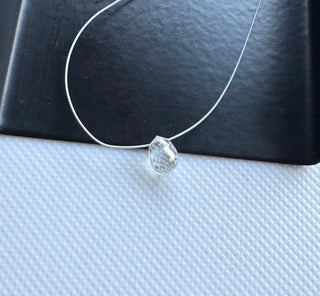 1 Piece 5mm Faceted Lab Grown Diamond Teardrop Briolettes, F/VS1 Drilled CVD Diamond Loose For Wedding Necklace Women Jewelry, LG17