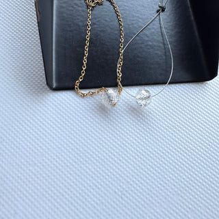 1 Pc 5mm Large Hole Drilled Diamond Bead, Clear White F/VS1 Lab Grown Diamond 0.5mm/1mm Drill Carries Necklace Floating Diamond, LG18