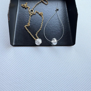 1 Pc 5mm Large Hole Drilled Diamond Bead, Clear White F/VS1 Lab Grown Diamond 0.5mm/1mm Drill Carries Necklace Floating Diamond, LG18