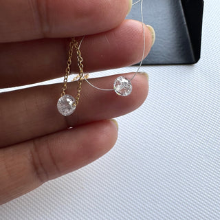 1 Pc 5mm Large Hole Drilled Diamond Bead, Clear White F/VS1 Lab Grown Diamond 0.5mm/1mm Drill Carries Necklace Floating Diamond, LG18