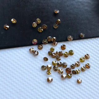 1mm/1.5mm/2mm/2.5mm/3mm Round Brilliant Cut Champagne Brown Melee Diamonds Loose, Faceted Natural Loose Accent Diamonds For Jewelry DDS701/8