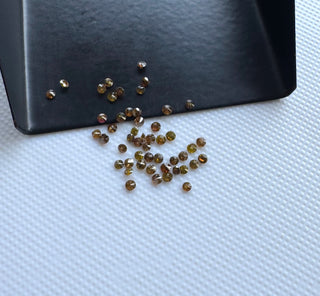 1mm/1.5mm/2mm/2.5mm/3mm Round Brilliant Cut Champagne Brown Melee Diamonds Loose, Faceted Natural Loose Accent Diamonds For Jewelry DDS701/8
