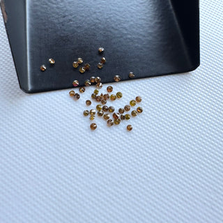 1mm/1.5mm/2mm/2.5mm/3mm Round Brilliant Cut Champagne Brown Melee Diamonds Loose, Faceted Natural Loose Accent Diamonds For Jewelry DDS701/8