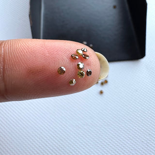 1mm/1.5mm/2mm/2.5mm/3mm Round Brilliant Cut Champagne Brown Melee Diamonds Loose, Faceted Natural Loose Accent Diamonds For Jewelry DDS701/8
