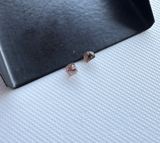 1 Piece 4mm Natural Pink Brown Clear Crystal Octahedron Diamond, Raw Rough Uncut Polished Loose Diamond, DDS634