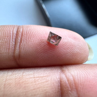 1 Piece 4mm Natural Pink Brown Clear Crystal Octahedron Diamond, Raw Rough Uncut Polished Loose Diamond, DDS634