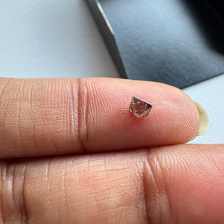 1 Piece 4mm Natural Pink Brown Clear Crystal Octahedron Diamond, Raw Rough Uncut Polished Loose Diamond, DDS634