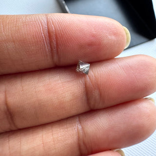 1 Piece 4mm Natural Pink Brown Clear Crystal Octahedron Diamond, Raw Rough Uncut Polished Loose Diamond, DDS634