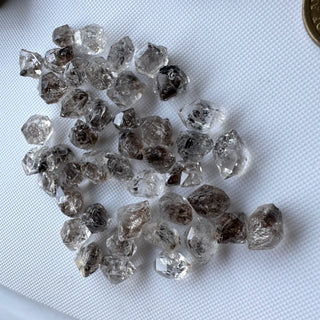 10 Pcs 10-12mm/12-15mm/16-20mm Herkimer Diamond Loose, Raw Rough Earth Mined Herkimer Diamond Loose Gemstone For Jewelry making, GDS1299/1