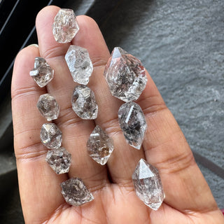10 Pcs 10-12mm/12-15mm/16-20mm Herkimer Diamond Loose, Raw Rough Earth Mined Herkimer Diamond Loose Gemstone For Jewelry making, GDS1299/1