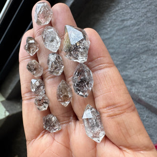 10 Pcs 10-12mm/12-15mm/16-20mm Herkimer Diamond Loose, Raw Rough Earth Mined Herkimer Diamond Loose Gemstone For Jewelry making, GDS1299/1