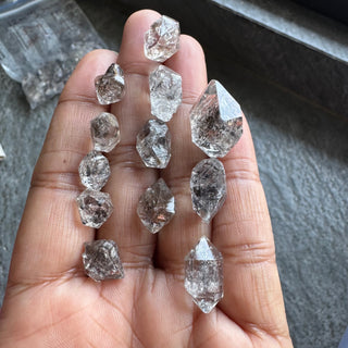 10 Pcs 10-12mm/12-15mm/16-20mm Herkimer Diamond Loose, Raw Rough Earth Mined Herkimer Diamond Loose Gemstone For Jewelry making, GDS1299/1