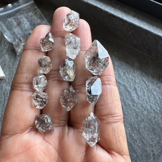 10 Pcs 10-12mm/12-15mm/16-20mm Herkimer Diamond Loose, Raw Rough Earth Mined Herkimer Diamond Loose Gemstone For Jewelry making, GDS1299/1