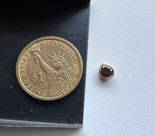 0.90 Carat Grey Black Salt And Pepper Emerald Cut Diamond Bezel Collet For Ring Pendant 925 Silver 14K Gold Natural Conflict Free DDS490/6