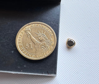 0.90 Carat Grey Black Salt And Pepper Emerald Cut Diamond Bezel Collet For Ring Pendant 925 Silver 14K Gold Natural Conflict Free DDS490/6