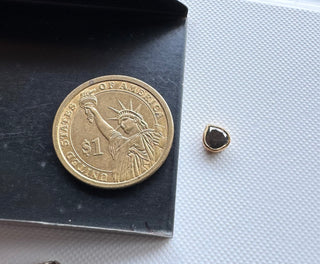 0.90 Carat Grey Black Salt And Pepper Emerald Cut Diamond Bezel Collet For Ring Pendant 925 Silver 14K Gold Natural Conflict Free DDS490/6